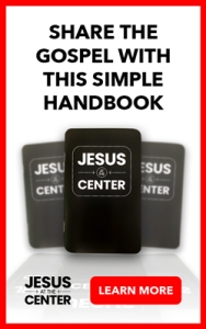 Three booklets titled "Jesus at the Center"
